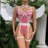 Outdoor View of Pink Bodysuit - Romantic and Sensual Lingerie