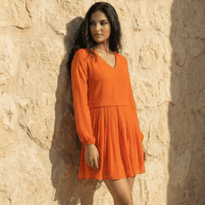 Citrus Dusk Flared Dress