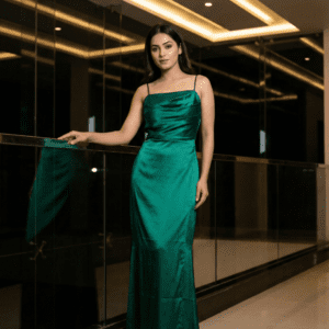 Emerald Green Luxe Satin Dress