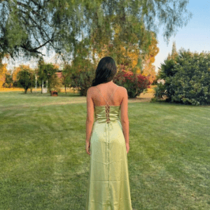 backless satin wrap dress for women mint green