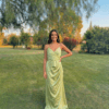 satin wrap maxi dress for women flattering fit mint green