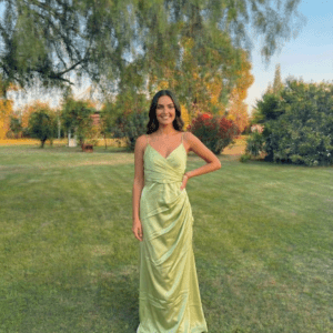 satin wrap maxi dress for women flattering fit mint green