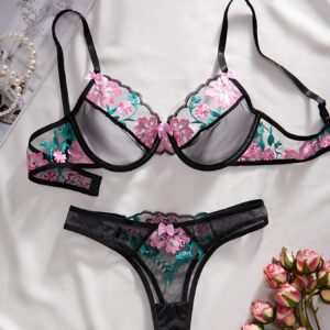 Flat Lay Pink Black Floral 2 Piece Set - Dreamy and Elegant Look