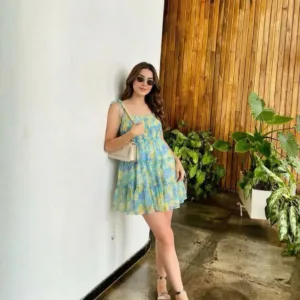 Coral Bloom Tiered Maxi Dress