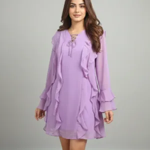 Lavender Bloom Ruffle Dress