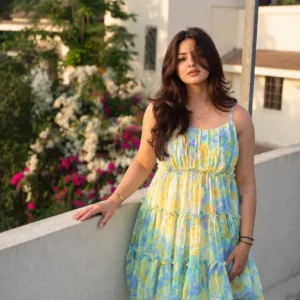 Coral Bloom Tiered Maxi Dress