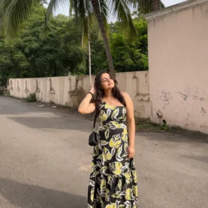 Island Ferns One-Shoulder Maxi