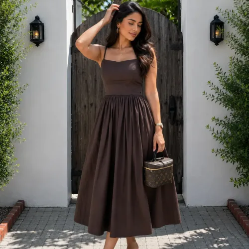 brown dress front